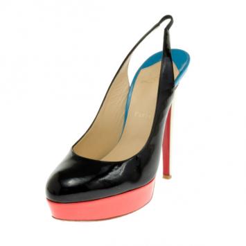 Christian Louboutin Tricolore Bianca Platform Slingback Sandals Size 39.5