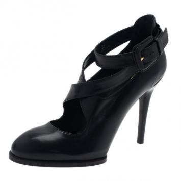 Tod's Black Leather Cross Strap Pumps Size 38