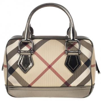 Burberry Small Nova Check Bowling Bag 