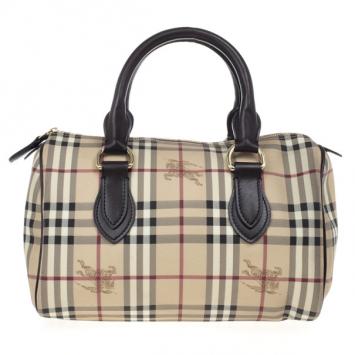 Burberry Haymarket Check Coated Canvas Medium Bowling Bag