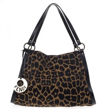 Pre Owned Fendi Chef Jaguar Brown Shopping Bag