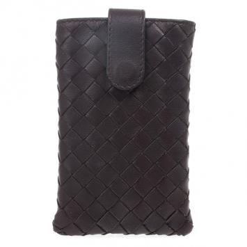 Bottega Veneta Brown Leather Intrecciato iPhone 4 Cover