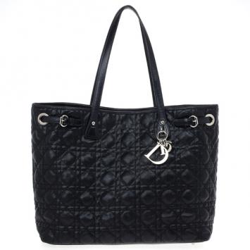 Dior Black Coated Canvas ‘Panarea’ Medium Tote