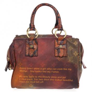 Louis Vuitton Limited Edition Richard Prince Red Monogram Mancrazy Jokes Bag