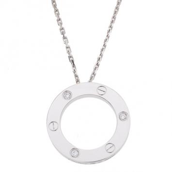 Cartier Love 3 Diamonds White Gold Necklace