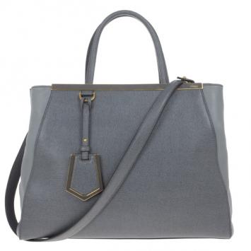 Fendi Grey Leather 2Jours Tote