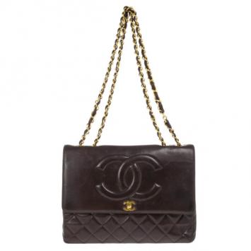 Chanel Brown Lambskin Vintage Limited Edition CC Flap Bag