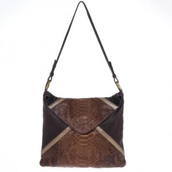 Chloe Python and Leather Envelope Clutch