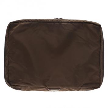 Prada Brown Nylon Zip Top Travel Case