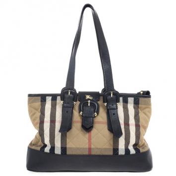 Burberry Nova-Check Quilted Fabric Tote Bag
