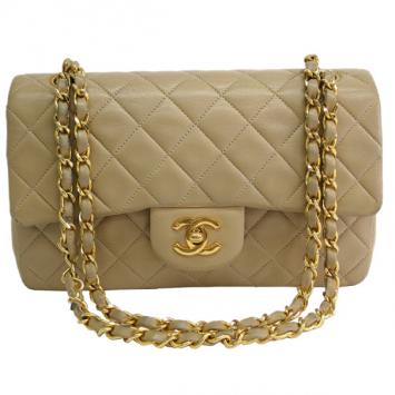 Chanel Beige Lambskin Small Flap  