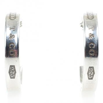 Tiffany & Co. 1837 Narrow Hoop Silver Earrings