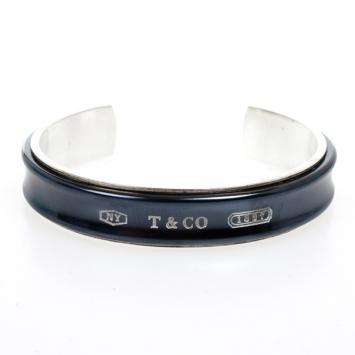 Tiffany & Co. 1837 Midnight Titanium Silver Cuff Bracelet 16 CM