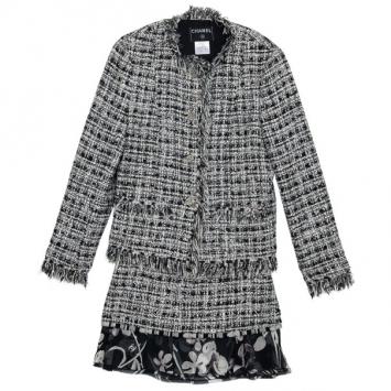 Chanel Tweed Skirt Suit L