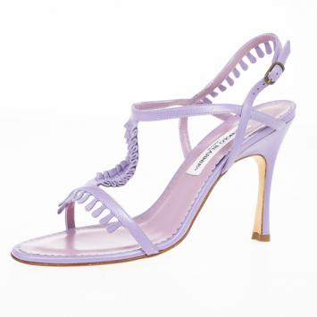 Manolo Blahnik Lilac Tigrata Sandals Size 39