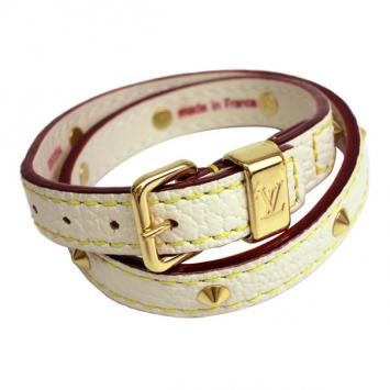 Louis Vuitton Double Coiled Suhali White Leather Bracelet