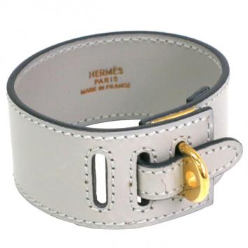 Hermes Grey Leather Bracelet