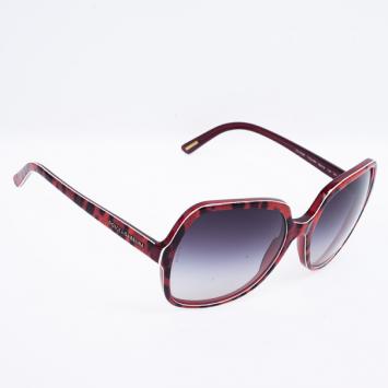 Dolce and Gabbana Orange Leopard Print Square Woman Sunglasses