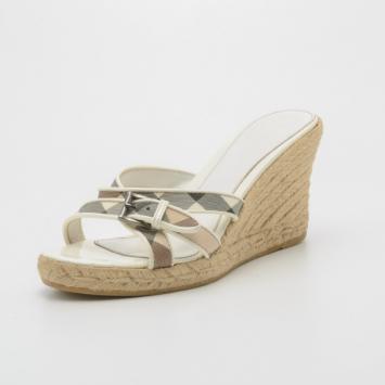 Burberry Novacheck Espadrilles Wedges Size 37