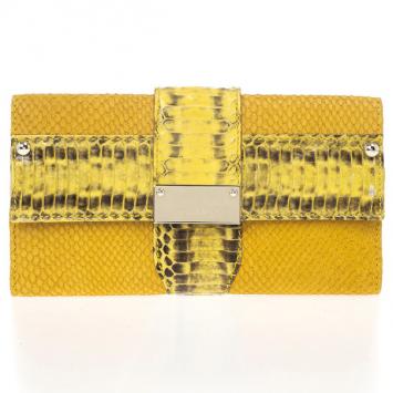 Pre Owned Jimmy Choo Embossed Leather and Elaphe Uma Wallet