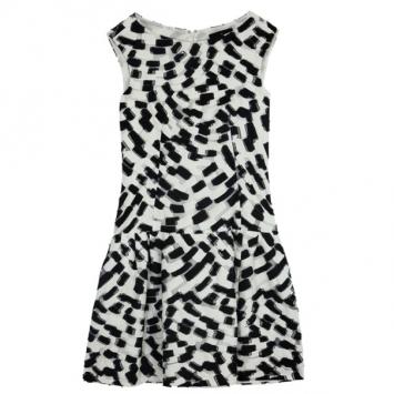 Carolina Herrera Monochrome Drop Waist Dress Size L