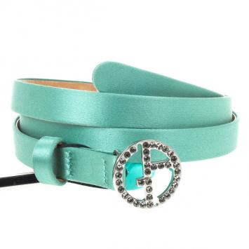 Giorgio Armani Satin Strass Logo Belt Size 44