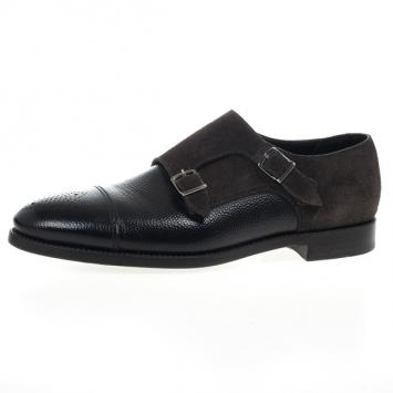 Pre Owned Giorgio Armani Monkstrap Suede & Leather Shoes Size 43.5