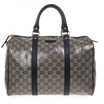 Gucci Grey Crystal Lame Joy Boston Satchel