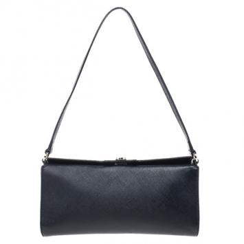 Salvatore Ferragamo Black Calfskin Clutch 