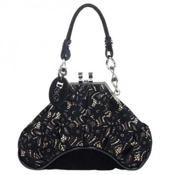 D and G Kiss Lock Frame Lace Clutch