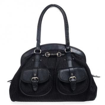 Dior Black Monogram My Dior Frame Pocket Satchel
