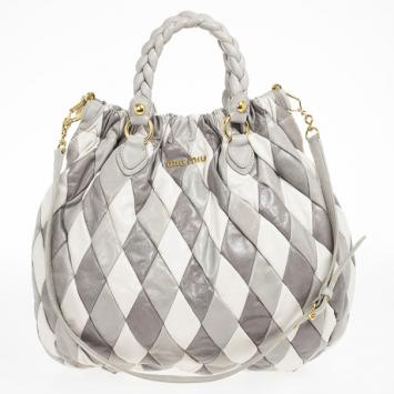 Miu Miu Large Harlequin Leather Tote