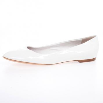 Louis Vuitton White Patent Ballet Flats Size 38.5