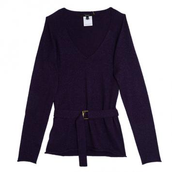 Gucci Metallic Purple Cashmere Sweater S 