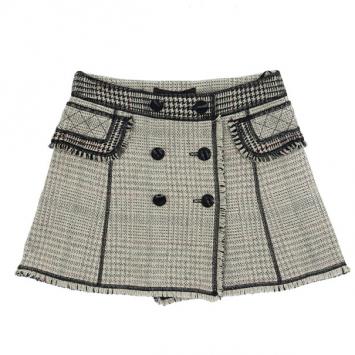 Louis Vuitton Overlap Tweed Skirt S