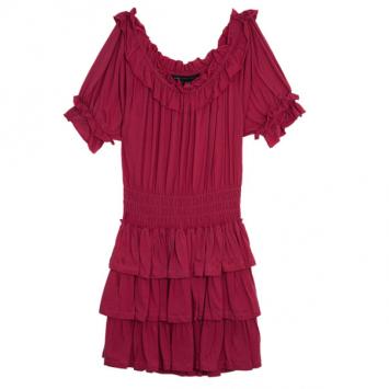 Marc by Marc Jacobs Muted Magenta Drop Waist Ruffle Hem Dress XS