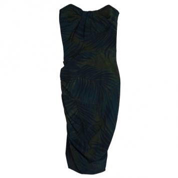 Lanvin Palm Leaf Print Cocktail Dress S