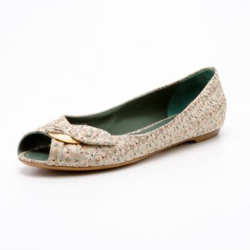 Louis Vuitton Floral Satin Catania Bow Ballet Flats Size 39.5