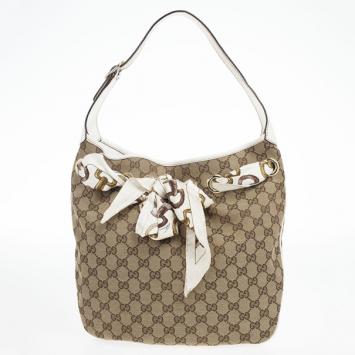 Pre Owned Gucci Horsebit Scarf Hobo 