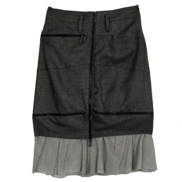 Balenciaga Ruffle Hem Pencil Skirt M