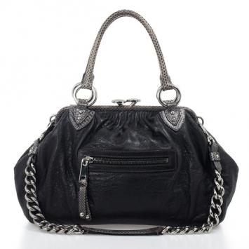 Marc Jacobs Black and Grey Python Trim Stam