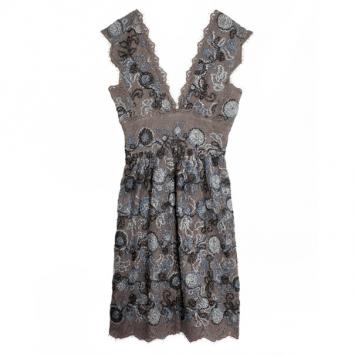 Burberry Prorsum Metallic Lace Dress XS
