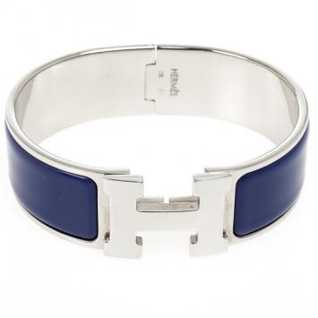 Hermes Clic Clac H Prune Enamel Wide Bracelet GM 18.5 CM