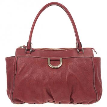 Gucci Guccissima GG Cherry leather Gold D Ring Tote