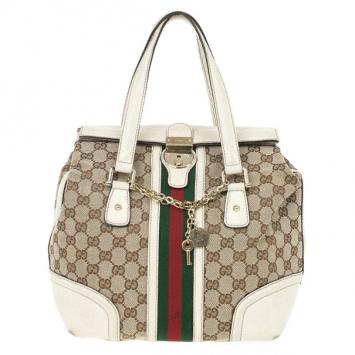 Gucci Beige Monogram Treasure Boston Bag