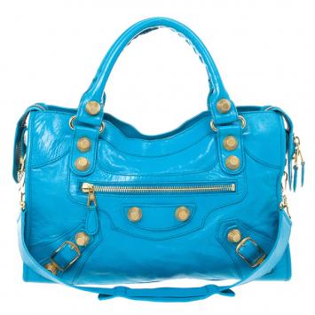 Pre Owned Balenciaga Electric Blue Giant City Bag
