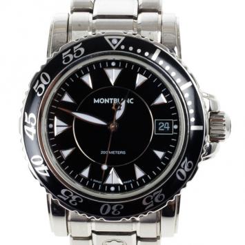 Pre Owned Montblanc Black Stainless Steel Sport XXL Automatic Steel Men's Wristwatch 38MM