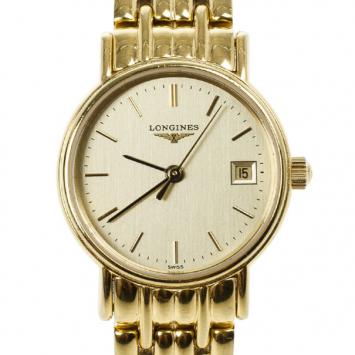 Longines Cream Gold Plated Steel Presence Womens Wristwatch 23.5MM
