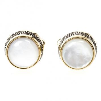 Pre Owned Montegrappa Gold Plated and Mother of Pearls Cufflink