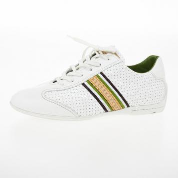 Pre Owned Louis Vuitton White Perforated Leather Bastia Sneakers Size 41